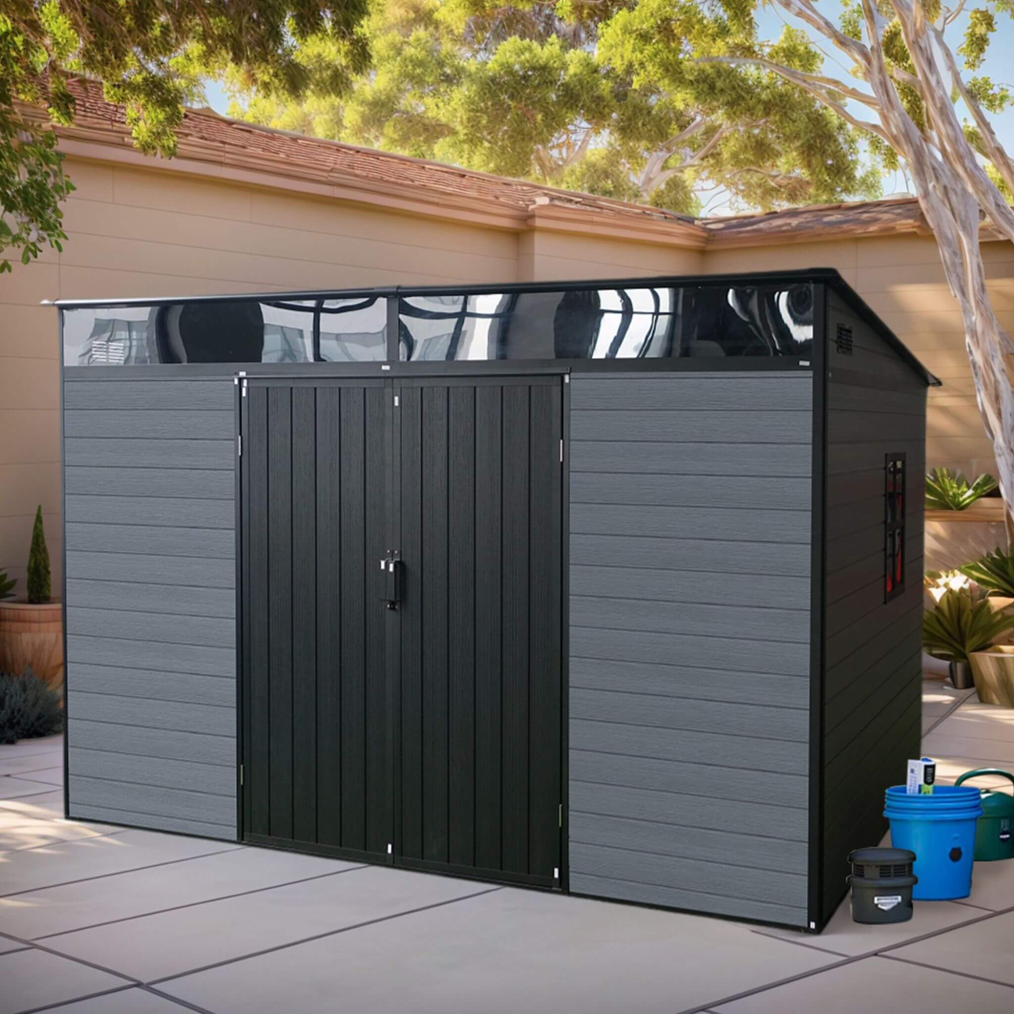 [07X10FT] Outdoor Resin Garden Shed With Floor, Window, And Lockable Door (SAK25987) - Image 6