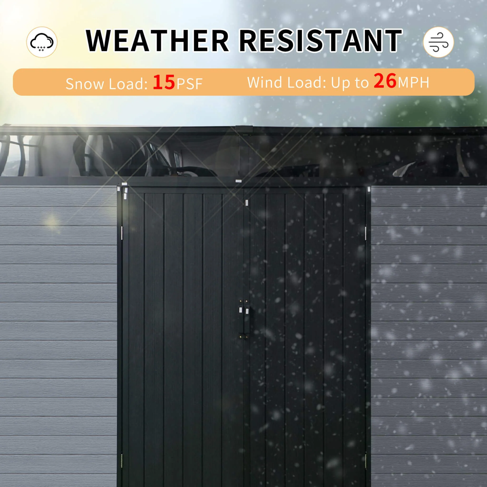 [07X10FT] Outdoor Resin Garden Shed With Floor, Window, And Lockable Door (SAK25987) - Image 7