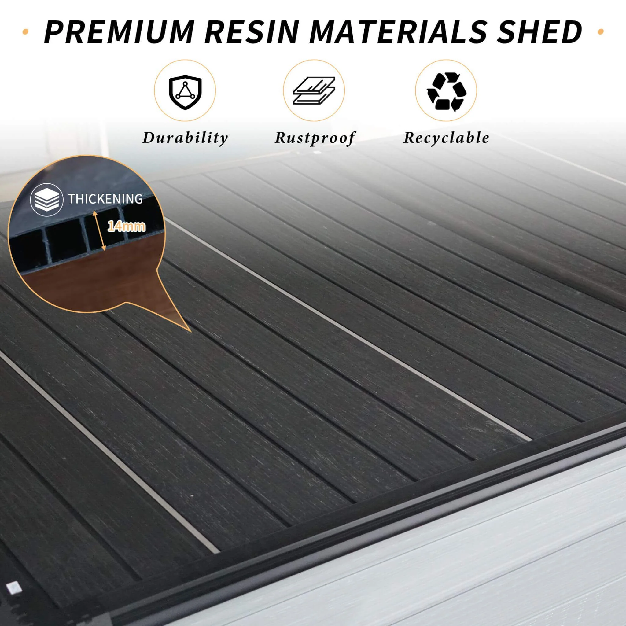 [07X10FT] Outdoor Resin Garden Shed With Floor, Window, And Lockable Door (SAK25987) - Image 9