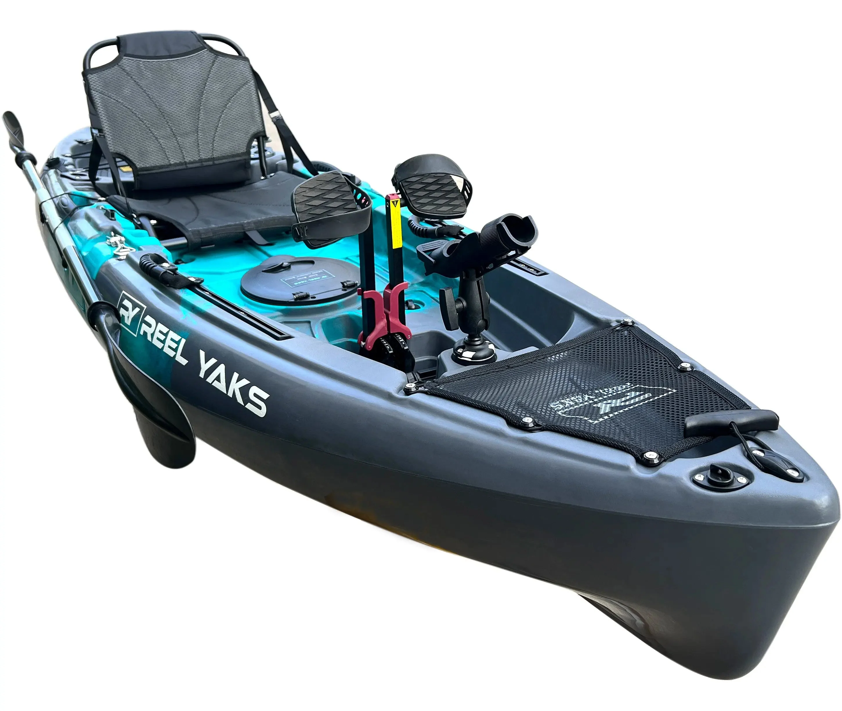 9.5ft Raptor Modular Fin Drive Pedal Fishing Kayak | 380lbs Capacity | 2 Piece - Image 8