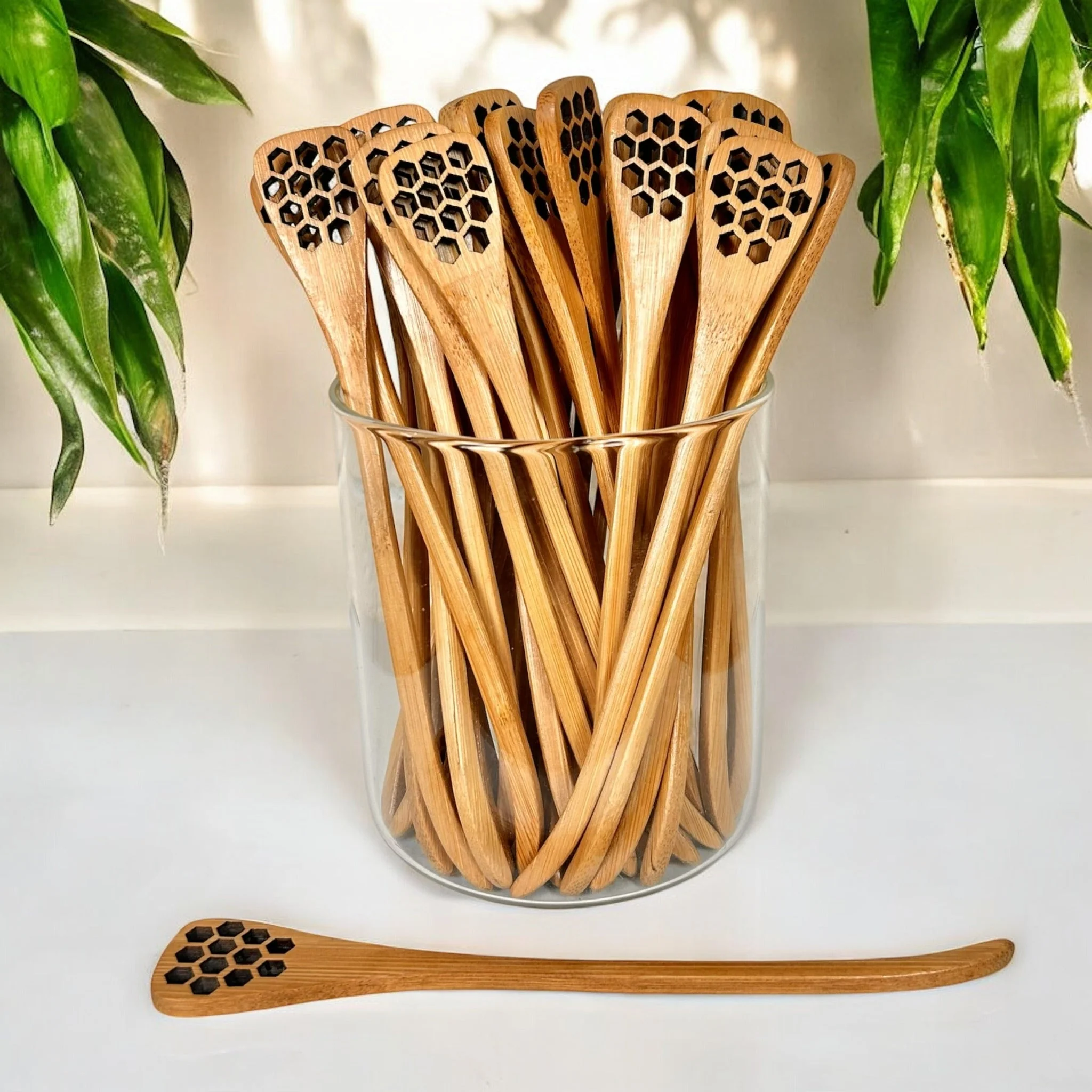 Bamboo Honey Dipper Spoon - Image 4