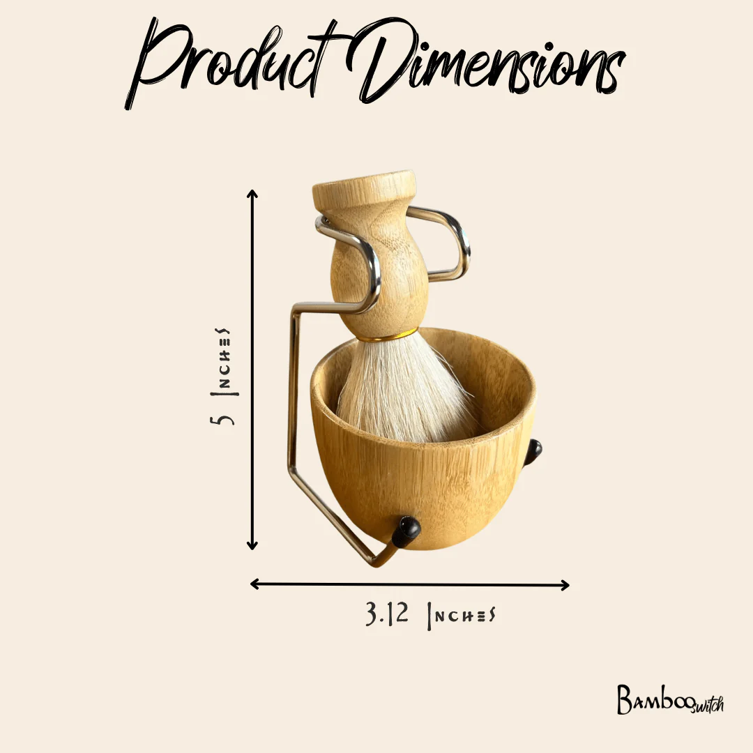 Bamboo Shaving Bowl & Brush Set - Image 7